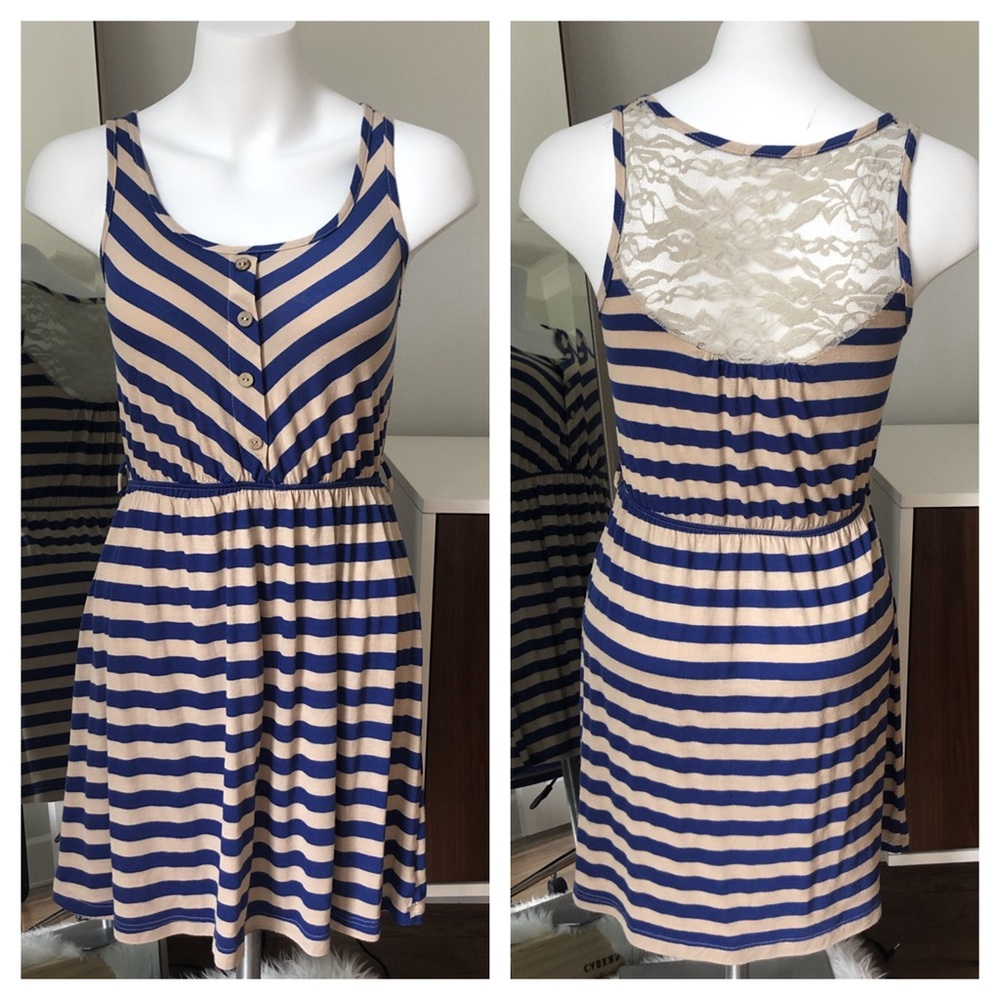 Striped Cotton Lace Dress